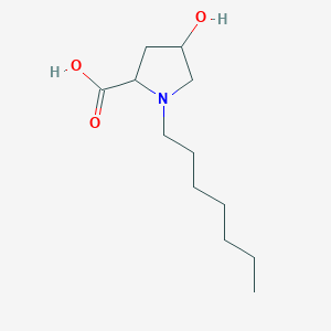 molecular formula C12H23NO3 B15088782 1-Heptyl-4-hydroxypyrrolidine-2-carboxylic acid 