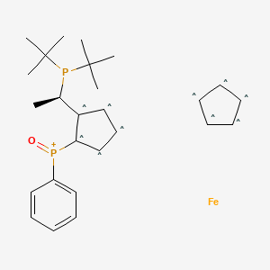 molecular formula C26H35FeOP2+ B15088912 (S,R(p),S(SPO)-1-Phenylphosphinoyl)-2-[1-(di-t-butylphosphino)ethyl]ferrocene 