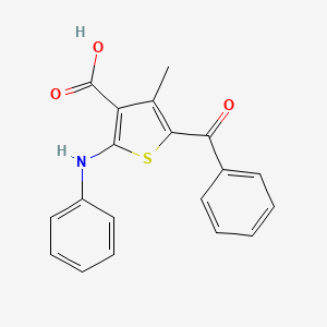 molecular formula C19H15NO3S B15089094 5-Benzoyl-4-methyl-2-(phenylamino)thiophene-3-carboxylic acid 