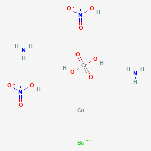 molecular formula BaCrCuH10N4O10 B15089182 Nitric acid, barium salt, reaction products with ammonia, chromic acid (H2CrO4) diammonium salt and copper(2+) dinitrate, calcined CAS No. 99328-50-4