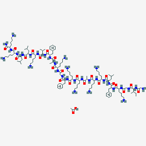 molecular formula C124H214N32O24 B15089202 H-Gly-DL-xiIle-Gly-DL-Lys-DL-Phe-DL-Leu-DL-Lys-DL-Lys-DL-Ala-DL-Lys-DL-Lys-DL-Phe-Gly-DL-Lys-DL-Ala-DL-Phe-DL-Val-DL-Lys-DL-Leu-DL-Leu-DL-Lys-DL-Lys-NH2.CH3CO2H 