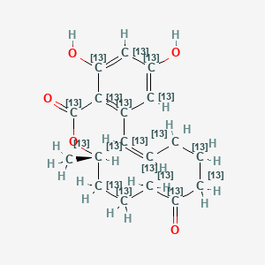 (3S,11E)-3,4,5,6,9,10-hexahydro-14,16-dihydroxy-3-(methyl-13C)-1H-2-benzoxacyclotetradecin-1,7(8H)-dione-13C17