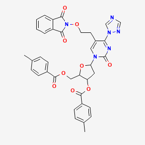 [5-[5-[2-(1,3-dioxoisoindol-2-yl)oxyethyl]-2-oxo-4-(1,2,4-triazol-1-yl)pyrimidin-1-yl]-3-(4-methylbenzoyl)oxyoxolan-2-yl]methyl 4-methylbenzoate