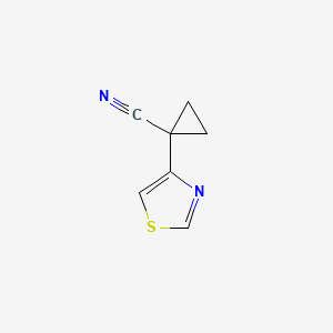 molecular formula C7H6N2S B15089270 1-Thiazol-4-ylcyclopropanecarbonitrile 