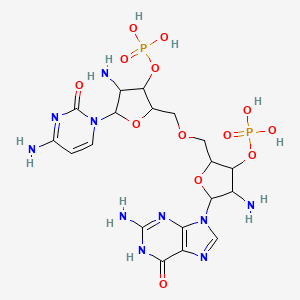 [(2R,3S,4R,5R)-4-amino-2-[[(2R,3S,4R,5R)-4-amino-5-(4-amino-2-oxo-pyri midin-1-yl)-3-phosphonooxy-oxolan-2-yl]methoxymethyl]-5-(2-amino-6-oxo-3H-purin-9-yl)oxolan-3-yl]oxyphosphonic acid