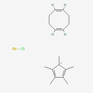 molecular formula C18H27ClRu B15089463 Chloro(pentamethylcyclopentadienyl)(cyclooctadiene)ruthenium(II) 