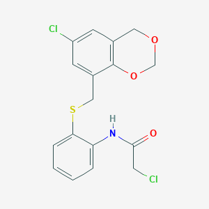 Acetamide, 2-chloro-N-[2-[[(6-chloro-4H-1,3-benzodioxin-8-yl)methyl]thio]phenyl]-