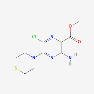 2-Pyrazinecarboxylic acid, 3-amino-6-chloro-5-(4-thiomorpholinyl)-, methyl ester