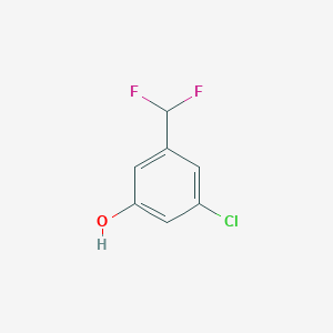 molecular formula C7H5ClF2O B15089529 3-Chloro-5-(difluoromethyl)phenol CAS No. 1261777-16-5