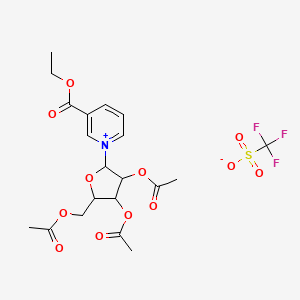 molecular formula C20H24F3NO12S B15089621 Ethyl 1-[3,4-diacetyloxy-5-(acetyloxymethyl)oxolan-2-yl]pyridin-1-ium-3-carboxylate;trifluoromethanesulfonate 