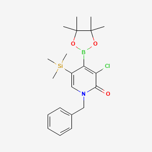 1-benzyl-3-chloro-4-(4,4,5,5-tetramethyl-1,3,2-dioxaborolan-2-yl)-5-(trimethylsilyl)pyridin-2(1H)-one