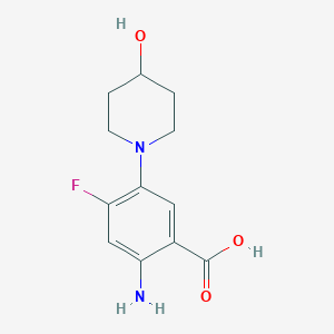 molecular formula C12H15FN2O3 B15089674 2-Amino-4-fluoro-5-(4-hydroxy-piperidin-1-yl)-benzoic acid 