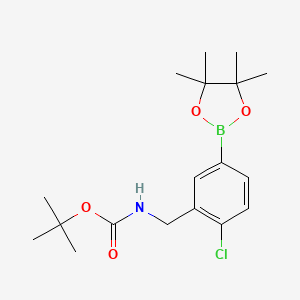 [2-Chloro-5-(4,4,5,5-tetramethyl-[1,3,2]dioxaborolan-2-yl)-benzyl]-carbamic acid tert-butyl ester