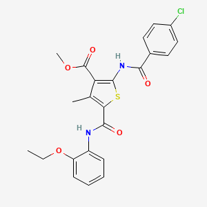 Methyl 2-(4-chlorobenzamido)-5-((2-ethoxyphenyl)carbamoyl)-4-methylthiophene-3-carboxylate