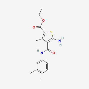 Ethyl 5-amino-4-((3,4-dimethylphenyl)carbamoyl)-3-methylthiophene-2-carboxylate