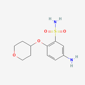 molecular formula C11H16N2O4S B15089795 5-Amino-2-((tetrahydro-2H-pyran-4-yl)oxy)benzenesulfonamide 