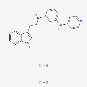 1-N-[2-(1H-indol-3-yl)ethyl]-3-N-pyridin-4-ylbenzene-1,3-diamine;dihydrochloride