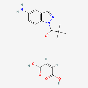 molecular formula C16H19N3O5 B15089951 1-(5-amino-1H-indazol-1-yl)-2,2-dimethylpropan-1-one maleate 