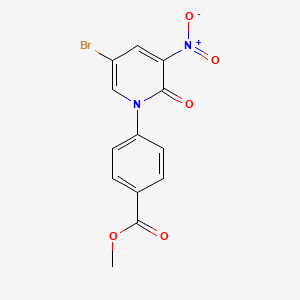 molecular formula C13H9BrN2O5 B15089988 Methyl 4-(5-bromo-3-nitro-2-oxopyridin-1(2H)-yl)benzoate 