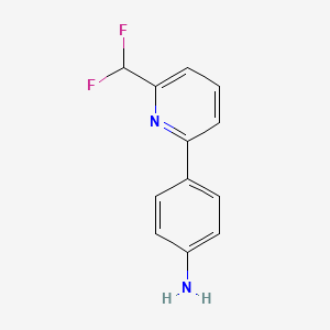 molecular formula C12H10F2N2 B15090044 4-[6-(Difluoromethyl)-2-pyridyl]aniline 