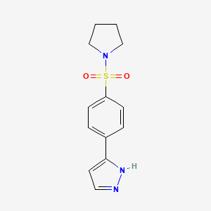 molecular formula C13H15N3O2S B15090054 3-(4-Pyrrolidin-1-ylsulfonylphenyl)-1H-pyrazole 