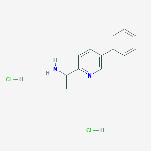 molecular formula C13H16Cl2N2 B15090102 1-(5-Phenylpyridin-2-yl)ethan-1-amine dihydrochloride 