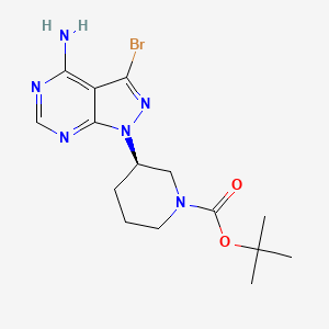 1-Piperidinecarboxylic acid, 3-(4-amino-3-bromo-1H-pyrazolo[3,4-d]pyrimidin-1-yl)-, 1,1-dimethylethyl ester, (3R)