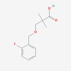 molecular formula C12H15FO3 B15090155 3-[(2-Fluorophenyl)methoxy]-2,2-dimethylpropanoic acid 