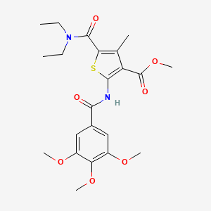 molecular formula C22H28N2O7S B15090183 Methyl 5-(diethylcarbamoyl)-4-methyl-2-(3,4,5-trimethoxybenzamido)thiophene-3-carboxylate 