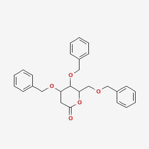 molecular formula C27H28O5 B15090189 4,5-Bis(phenylmethoxy)-6-(phenylmethoxymethyl)oxan-2-one 