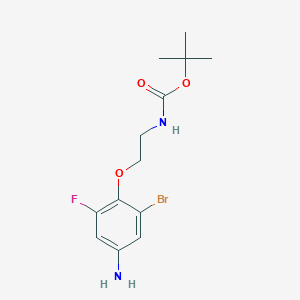 molecular formula C13H18BrFN2O3 B15090250 [2-(4-Amino-2-bromo-6-fluoro-phenoxy)-ethyl]-carbamic acid tert-butyl ester 