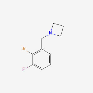 molecular formula C10H11BrFN B15090266 1-[(2-Bromo-3-fluorophenyl)methyl]azetidine 