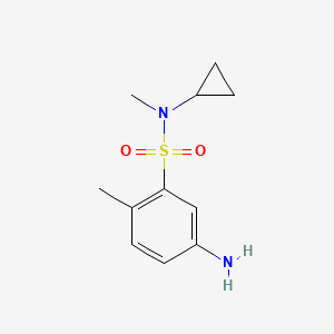 molecular formula C11H16N2O2S B15090295 Benzenesulfonamide, 5-amino-N-cyclopropyl-N,2-dimethyl- CAS No. 936126-01-1