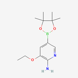 molecular formula C13H21BN2O3 B15090310 3-Ethoxy-5-(4,4,5,5-tetramethyl-[1,3,2]dioxaborolan-2-yl)-pyridin-2-ylamine 