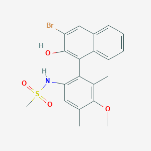 molecular formula C20H20BrNO4S B15090314 1-(6-(Methylsulfonamido)-3-methoxy-2,4-dimethylphenyl)-3-bromonaphthalen-2-ol 