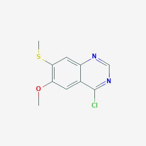 molecular formula C10H9ClN2OS B15090362 4-Chloro-6-methoxy-7-methylsulfanyl-quinazoline 