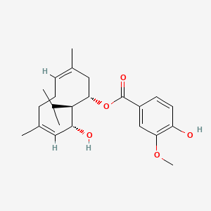 molecular formula C23H32O5 B15090456 [(1S,3Z,7Z,9R,10R)-9-hydroxy-3,7-dimethyl-10-propan-2-ylcyclodeca-3,7-dien-1-yl] 4-hydroxy-3-methoxybenzoate 