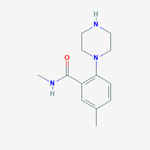 molecular formula C13H19N3O B15090459 Benzamide, N,5-dimethyl-2-(1-piperazinyl)- 