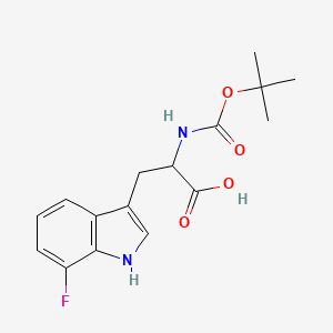 molecular formula C16H19FN2O4 B15090480 2-((tert-Butoxycarbonyl)amino)-3-(7-fluoro-1H-indol-3-yl)propanoic acid 