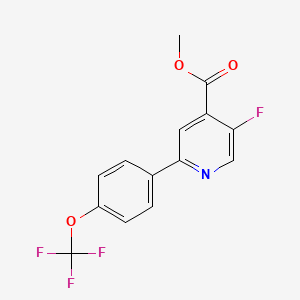 molecular formula C14H9F4NO3 B15090512 Methyl 5-fluoro-2-(4-(trifluoromethoxy)phenyl)isonicotinate 