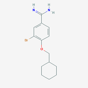 molecular formula C14H19BrN2O B15090540 3-Bromo-4-(cyclohexylmethoxy)benzene-1-carboximidamide 