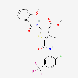 Methyl 5-((2-chloro-5-(trifluoromethyl)phenyl)carbamoyl)-2-(2-methoxybenzamido)-4-methylthiophene-3-carboxylate