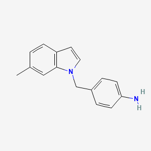 molecular formula C16H16N2 B15090643 4-[(6-Methyl-1H-indol-1-yl)methyl]aniline 