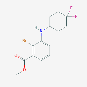 molecular formula C14H16BrF2NO2 B15090644 Methyl 2-bromo-3-((4,4-difluorocyclohexyl)amino)benzoate 