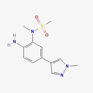 molecular formula C12H16N4O2S B15090652 N-(2-amino-5-(1-methyl-1H-pyrazol-4-yl)phenyl)-N-methylmethanesulfonamide 