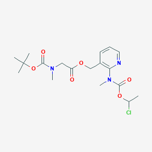 molecular formula C18H26ClN3O6 B150907 (2-(((1-氯乙氧基)羰基)(甲基)氨基)吡啶-3-基)甲基 2-((叔丁氧基羰基)(甲基)氨基)乙酸酯 CAS No. 338990-31-1