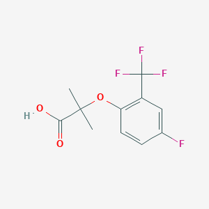 molecular formula C11H10F4O3 B15090723 2-(4-Fluoro-2-trifluoromethyl-phenoxy)-2-methyl-propionic acid 