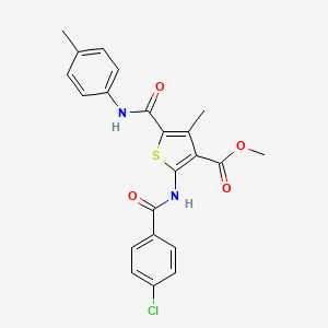 Methyl 2-(4-chlorobenzamido)-4-methyl-5-(p-tolylcarbamoyl)thiophene-3-carboxylate