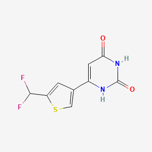 molecular formula C9H6F2N2O2S B15090845 6-[5-(Difluoromethyl)-3-thienyl]pyrimidine-2,4-diol 