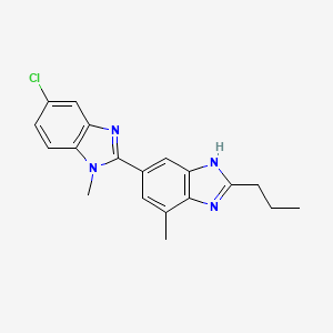 molecular formula C19H19ClN4 B15090986 5-Chloro-1,7'-dimethyl-2'-propyl-2,5'-bi-1H-benzimidazole CAS No. 885046-20-8